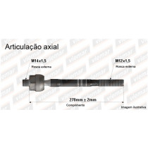 Imagem: BRACO AXIAL CORSA TIGRA ATE 2000 MACHO 278MM M14  