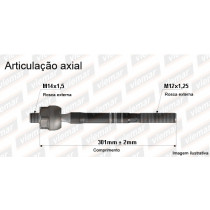 Imagem: BRACO AXIAL BALENO TODOS DH MACHO 301MM M14X1,5   