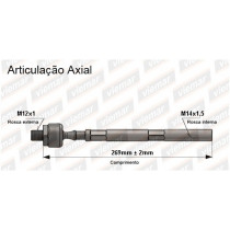 Imagem: BRACO AXIAL R19 RN RT 92/98 MACHO 269MM M12X1 M1  