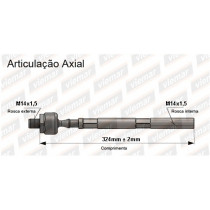 Imagem: BRACO AXIAL CITROEN C4 PEUGEOT 307 MACHO 324MM M  