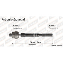 Imagem: BRACO AXIAL LOGAN 13/... SANDERO 14/... MACHO 19  