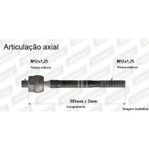 Imagem: BRACO AXIAL SUBARU VIVIO MACHO 205MM M12X1,25 M1  