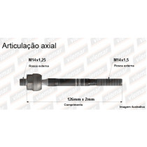 Imagem: BRACO AXIAL PRELUDE 92/00 MACHO 126,5MM M14X1,25  