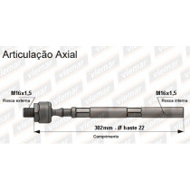 Imagem: BRACO AXIAL PEUGEOT 406 1999 ATE 2004 MACHO 302M  