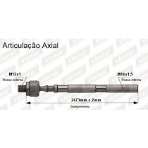 Imagem: BRACO AXIAL CLIO 1994  MACHO 247,3 MM M12X1 M14X  