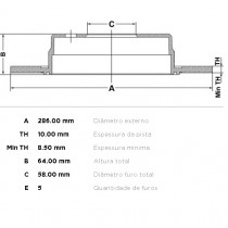 Imagem: DISCO DE FREIO TRASEIRO FORESTER 2.5 09/13 IMPRE  