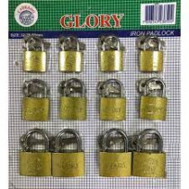 Imagem: CARTELA DE CADEADO GLORY 25MM ,32MM , 38MM 12 PCS  