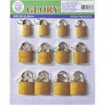 Imagem: CARTELA DE CADEADO GLORY 32MM , 38MM , 50MM 12 PCS  