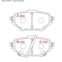 Imagem: PASTILHA FREIO TRASEIRA TOYOTA COROLLA 1.8 2.0 A  