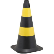 Imagem: CONE SINALIZACAO PRETO AMARELO 75CM  