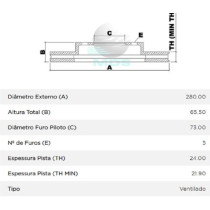 Imagem: DISCO DE FREIO DIANTEIRO JUMPER DUCATO BOXER RELAY  