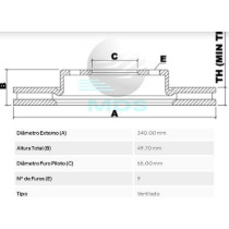 Imagem: DISCO DE FREIO DIANTEIRO NOVO GOL G6 1.0/1.6 /SA  